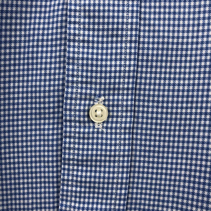 Ralph Lauren POLO by Ralph Lauren LOWELL SPORT gingham check long-sleeve button-down check shirt, men's size XXL cotton blue type Vintage Second Hand