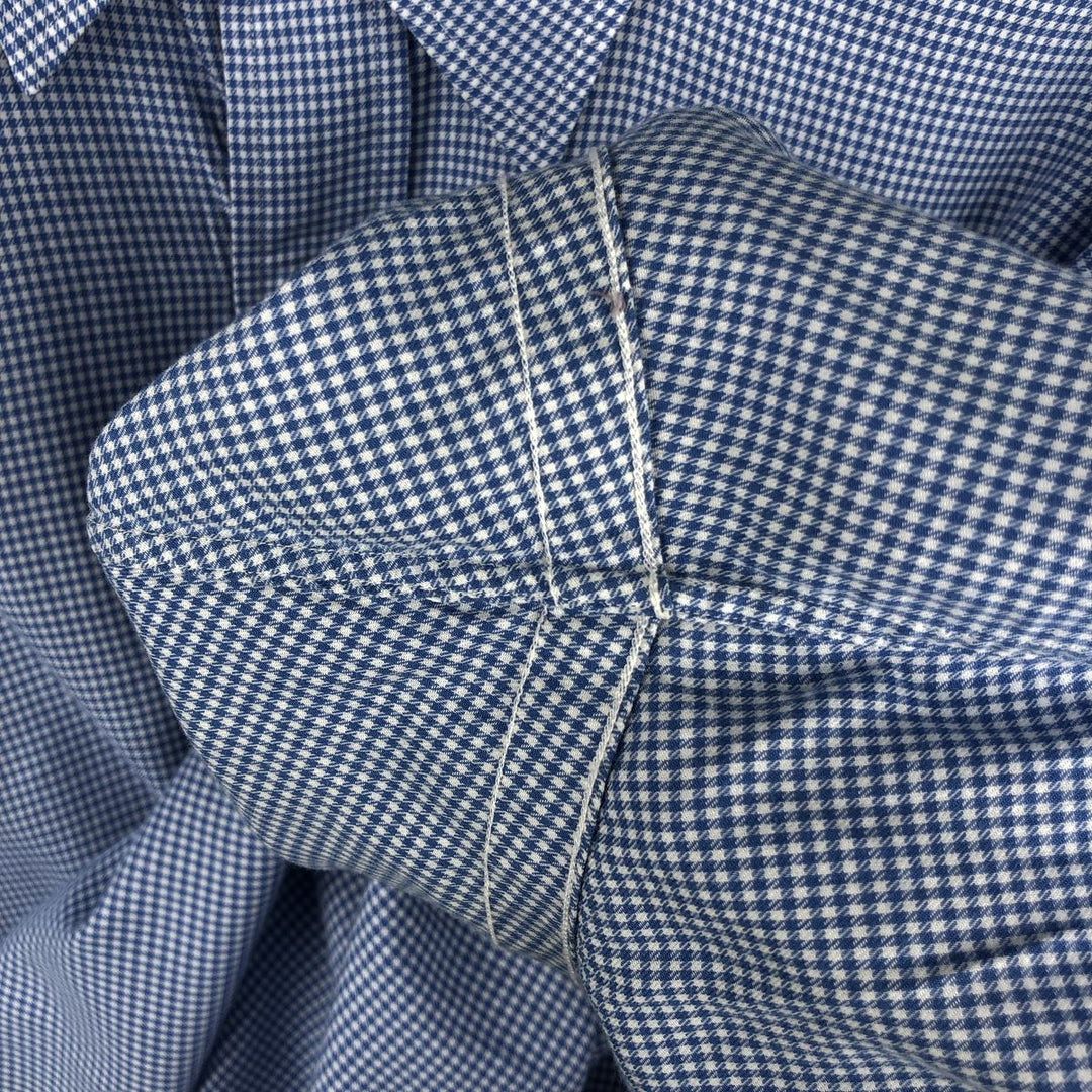 Ralph Lauren POLO by Ralph Lauren LOWELL SPORT gingham check long-sleeve button-down check shirt, men's size XXL cotton blue type Vintage Second Hand