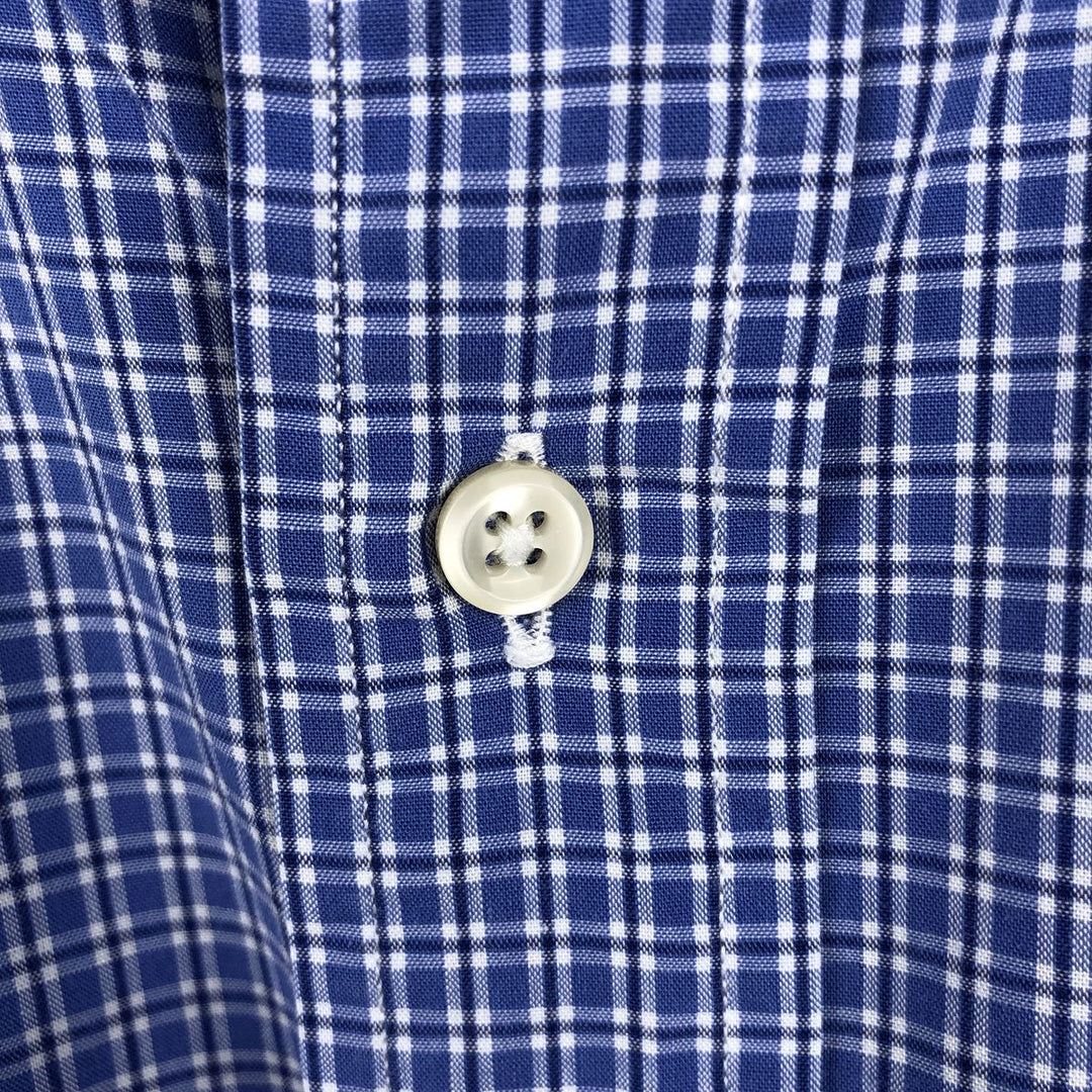 Ralph Lauren YARMOUTH Long Sleeve Button-Down Check Shirt, Men's Size L cotton blue type Vintage Second Hand