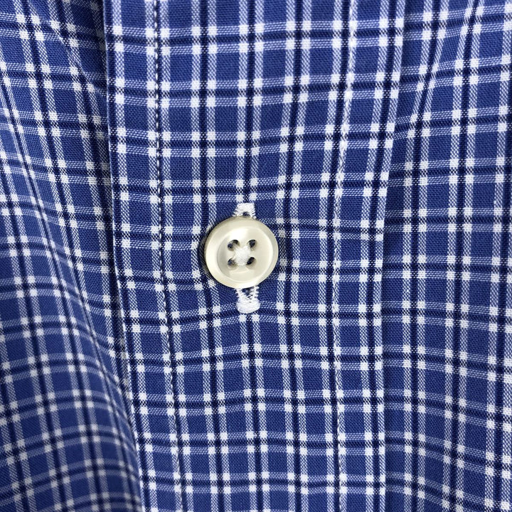 Ralph Lauren YARMOUTH Long Sleeve Button-Down Check Shirt, Men's Size L cotton blue type Vintage Second Hand