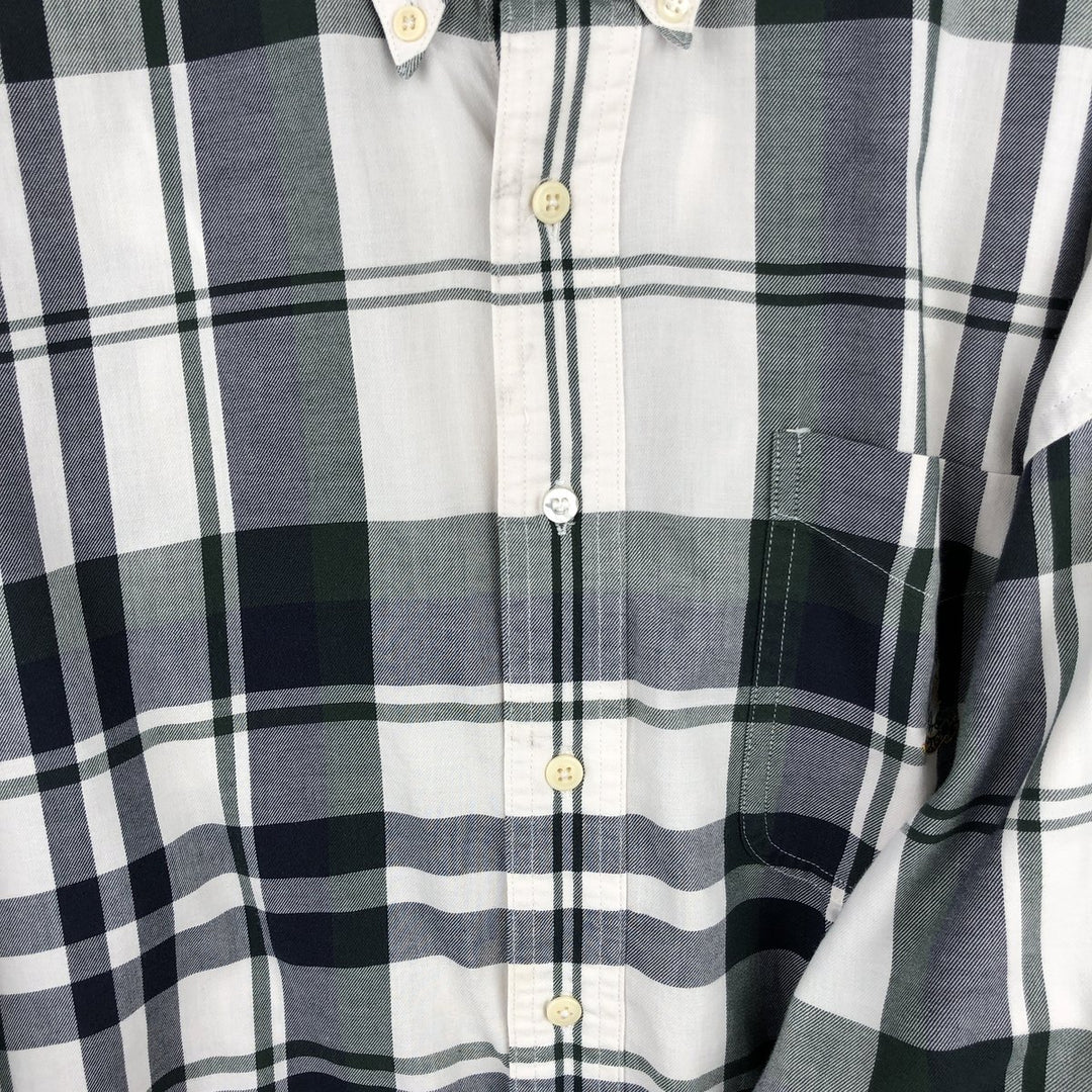 Ralph Lauren Chaps long-sleeved button-down check shirt, men's size XL cotton navy blue type Vintage Second Hand
