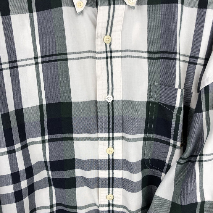 Ralph Lauren Chaps long-sleeved button-down check shirt, men's size XL cotton navy blue type Vintage Second Hand