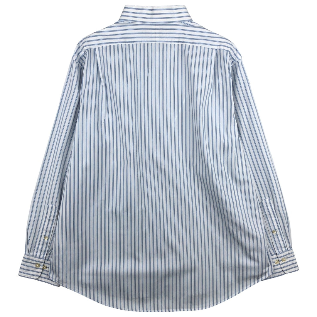 Ralph Lauren REGENT CUSTOM FIT long-sleeved cotton striped shirt, men's XL cotton white type Vintage Second Hand