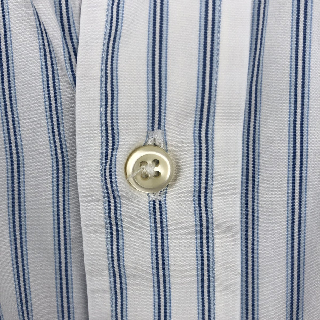 Ralph Lauren REGENT CUSTOM FIT long-sleeved cotton striped shirt, men's XL cotton white type Vintage Second Hand