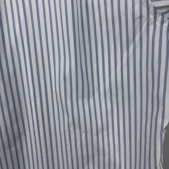 Ralph Lauren REGENT CUSTOM FIT long-sleeved cotton striped shirt, men's XL cotton white type Vintage Second Hand