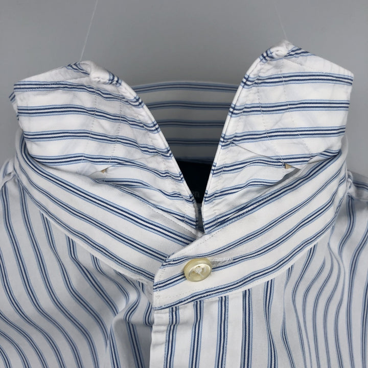 Ralph Lauren REGENT CUSTOM FIT long-sleeved cotton striped shirt, men's XL cotton white type Vintage Second Hand