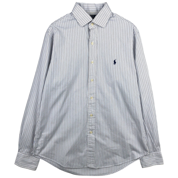 Ralph Lauren POLO by Ralph Lauren CUSTOM FIT DRESS SHIRT, long-sleeved cotton striped shirt, men's size L cotton white type Vintage Second Hand