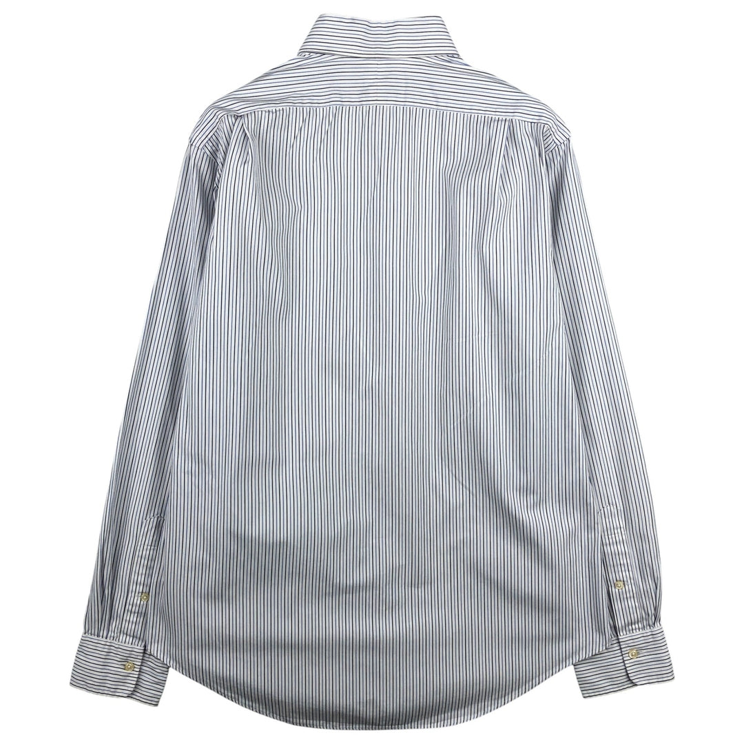 Ralph Lauren POLO by Ralph Lauren CUSTOM FIT DRESS SHIRT, long-sleeved cotton striped shirt, men's size L cotton white type Vintage Second Hand