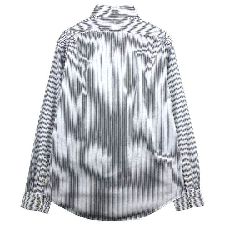 Ralph Lauren POLO by Ralph Lauren CUSTOM FIT DRESS SHIRT, long-sleeved cotton striped shirt, men's size L cotton white type Vintage Second Hand
