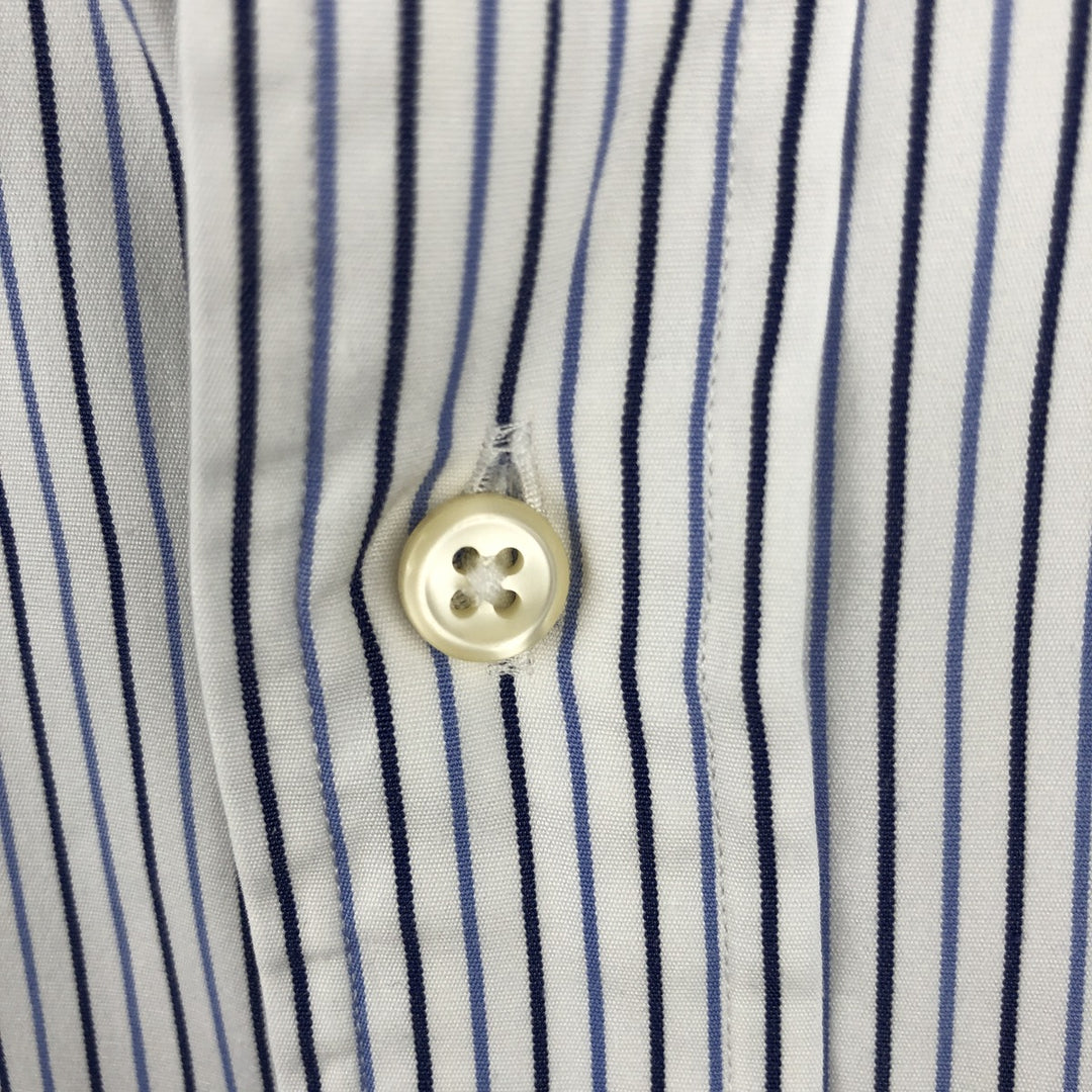 Ralph Lauren POLO by Ralph Lauren CUSTOM FIT DRESS SHIRT, long-sleeved cotton striped shirt, men's size L cotton white type Vintage Second Hand