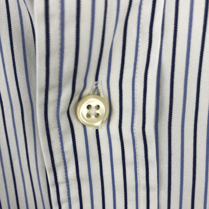 Ralph Lauren POLO by Ralph Lauren CUSTOM FIT DRESS SHIRT, long-sleeved cotton striped shirt, men's size L cotton white type Vintage Second Hand