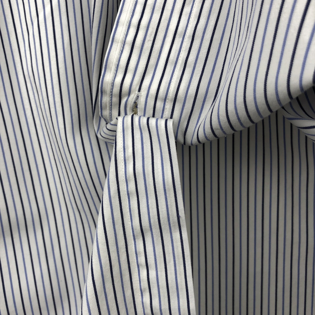 Ralph Lauren POLO by Ralph Lauren CUSTOM FIT DRESS SHIRT, long-sleeved cotton striped shirt, men's size L cotton white type Vintage Second Hand