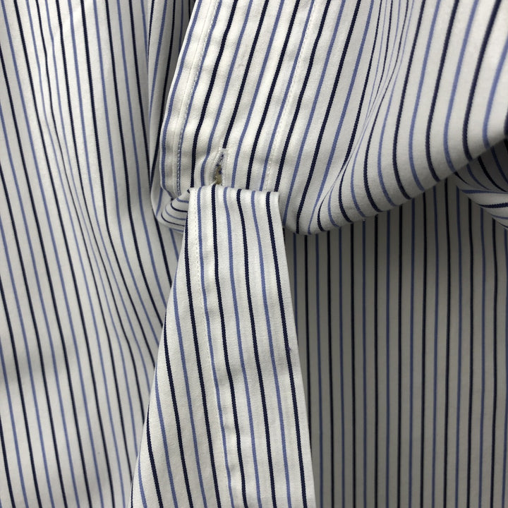 Ralph Lauren POLO by Ralph Lauren CUSTOM FIT DRESS SHIRT, long-sleeved cotton striped shirt, men's size L cotton white type Vintage Second Hand
