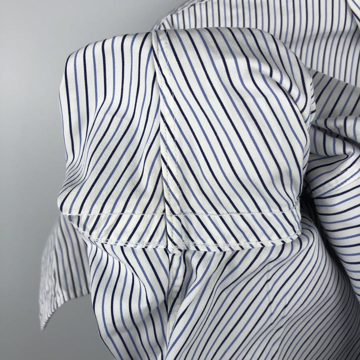 Ralph Lauren POLO by Ralph Lauren CUSTOM FIT DRESS SHIRT, long-sleeved cotton striped shirt, men's size L cotton white type Vintage Second Hand