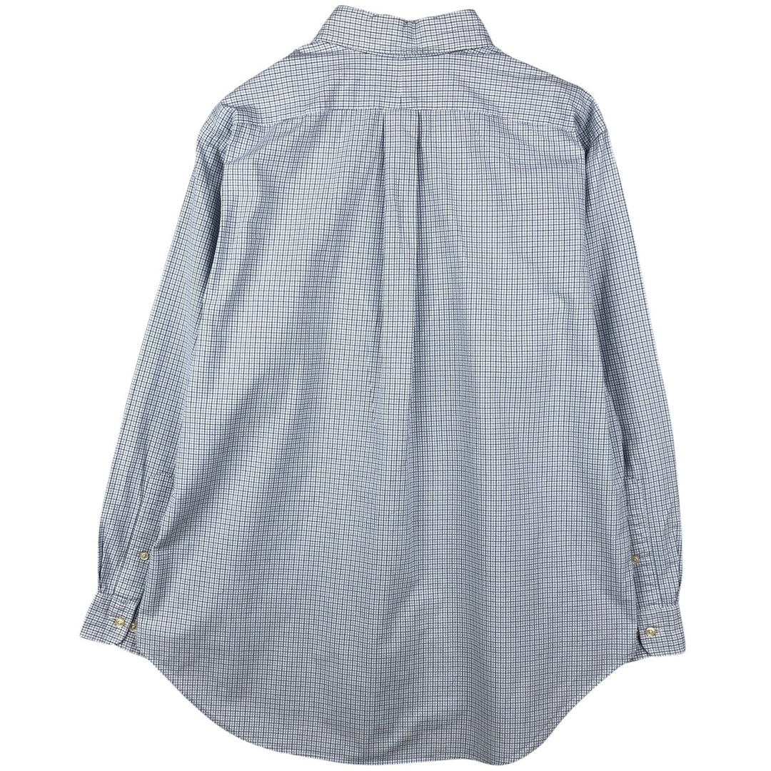 Ralph Lauren Classic Fit Long Sleeve Button Down Check Shirt, Men's Size L cotton navy blue type Vintage Second Hand