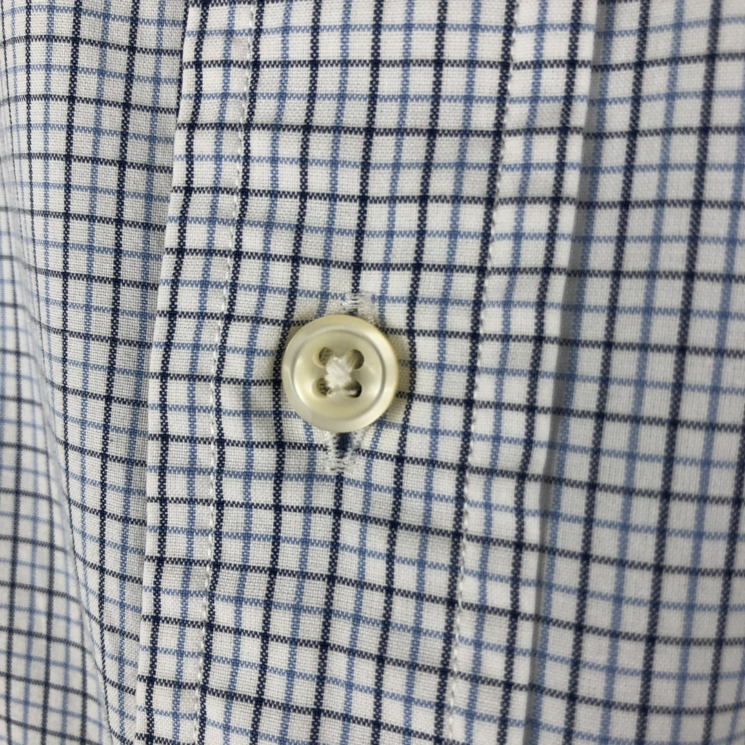Ralph Lauren Classic Fit Long Sleeve Button Down Check Shirt, Men's Size L cotton navy blue type Vintage Second Hand