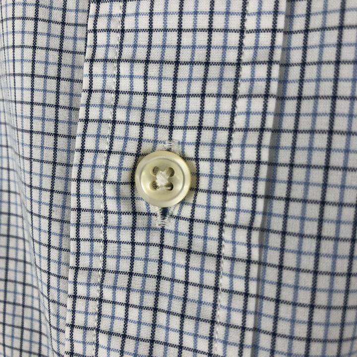 Ralph Lauren Classic Fit Long Sleeve Button Down Check Shirt, Men's Size L cotton navy blue type Vintage Second Hand