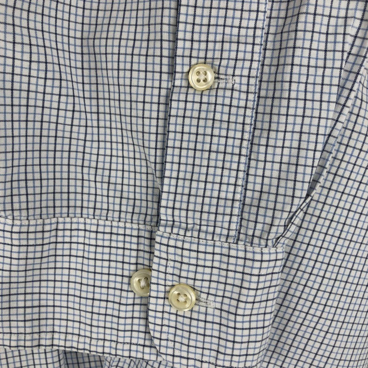 Ralph Lauren Classic Fit Long Sleeve Button Down Check Shirt, Men's Size L cotton navy blue type Vintage Second Hand