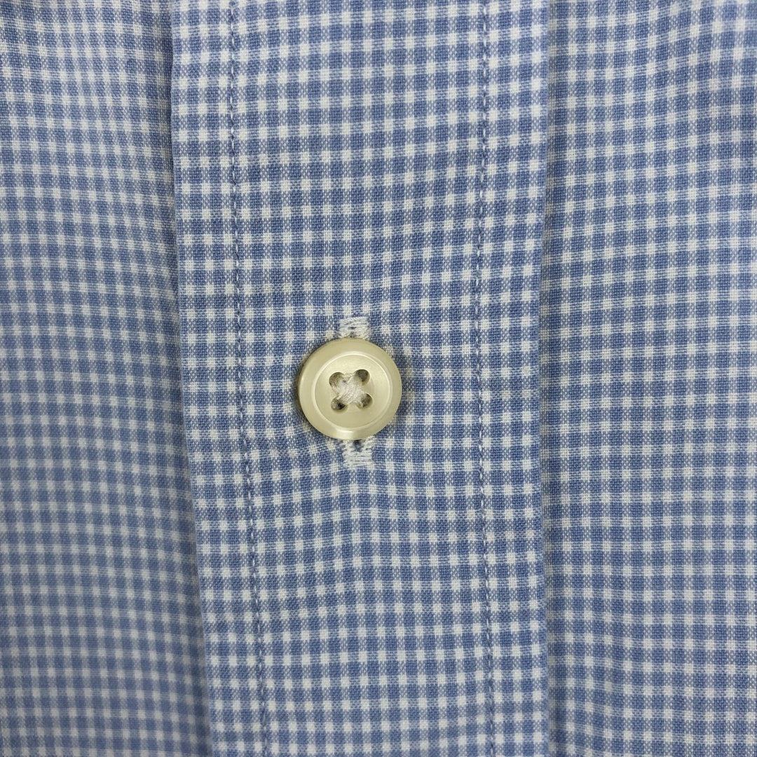 Ralph Lauren Classic Fit Gingham Check Long Sleeve Button Down Check Shirt Men's XL cotton Blue type light blue Vintage Second Hand