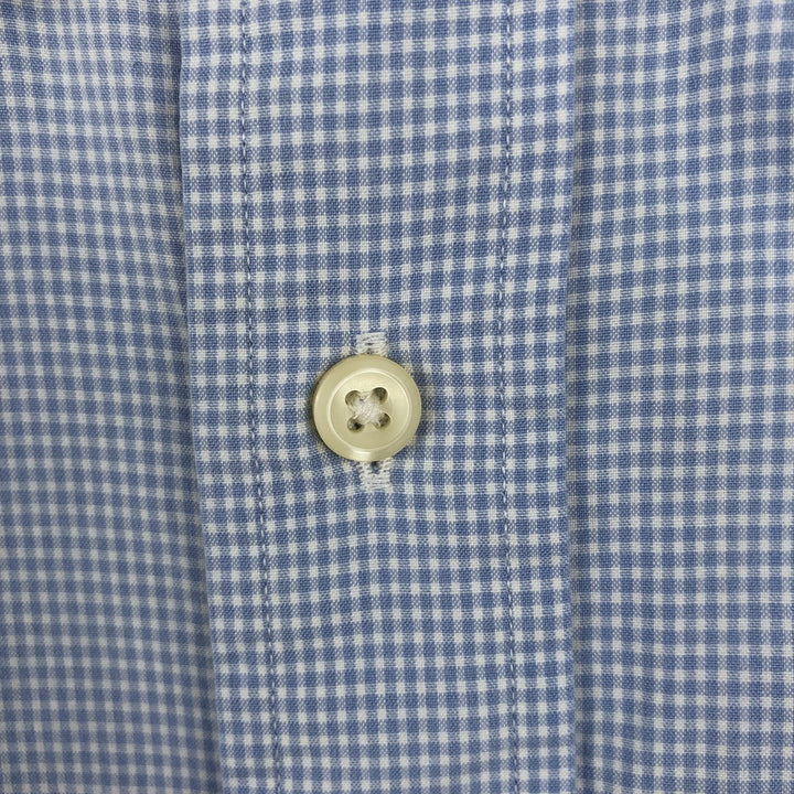 Ralph Lauren Classic Fit Gingham Check Long Sleeve Button Down Check Shirt Men's XL cotton Blue type light blue Vintage Second Hand