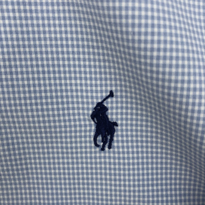 Ralph Lauren Classic Fit Gingham Check Long Sleeve Button Down Check Shirt Men's XL cotton Blue type light blue Vintage Second Hand