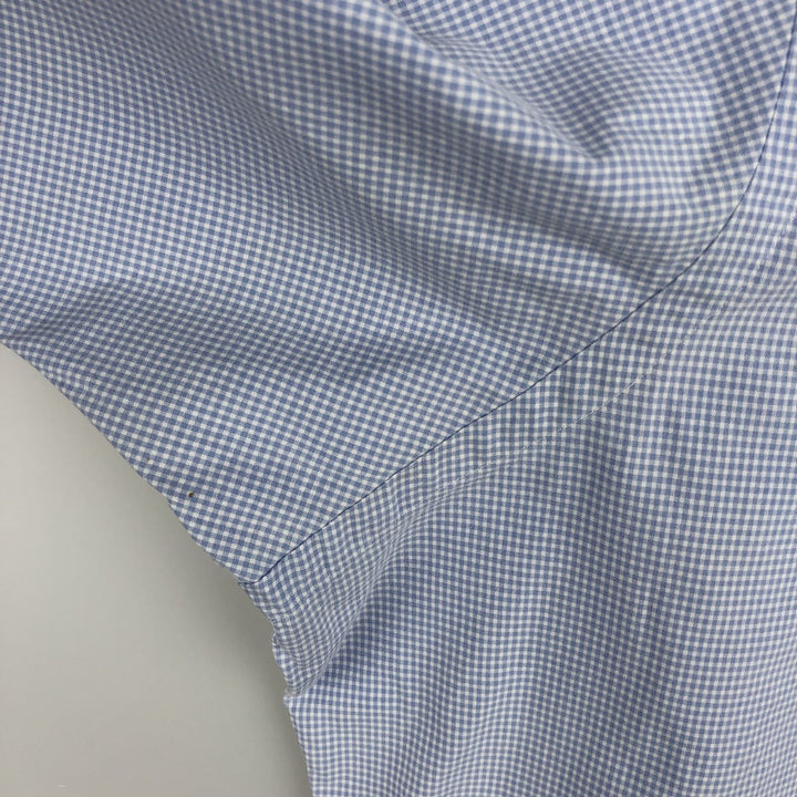 Ralph Lauren Classic Fit Gingham Check Long Sleeve Button Down Check Shirt Men's XL cotton Blue type light blue Vintage Second Hand
