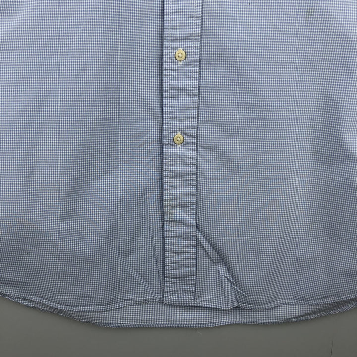 Ralph Lauren Classic Fit Gingham Check Long Sleeve Button Down Check Shirt Men's XL cotton Blue type light blue Vintage Second Hand