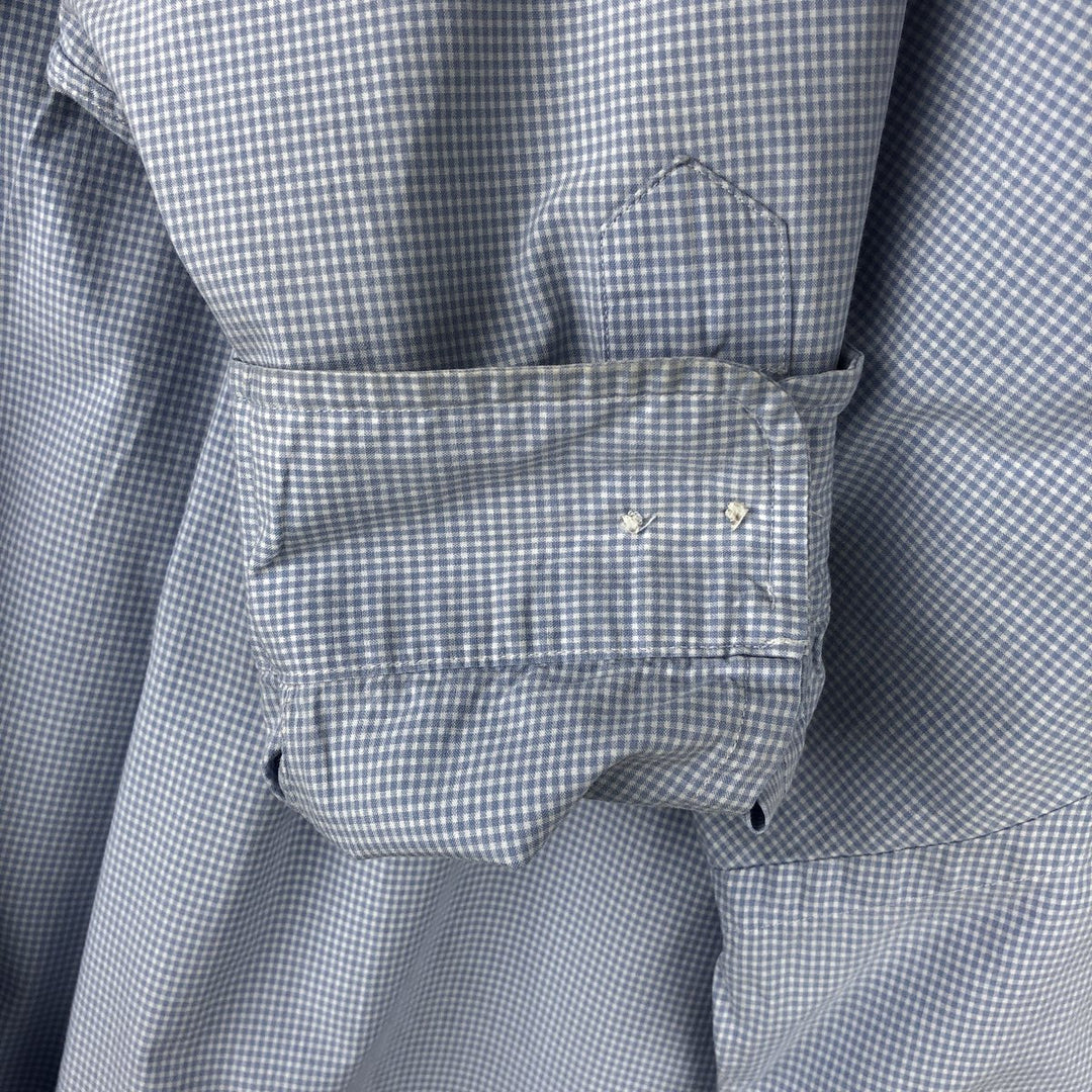 Ralph Lauren Classic Fit Gingham Check Long Sleeve Button Down Check Shirt Men's XL cotton Blue type light blue Vintage Second Hand