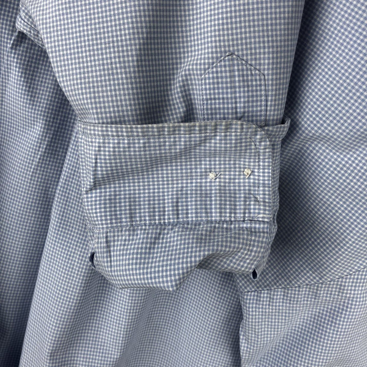 Ralph Lauren Classic Fit Gingham Check Long Sleeve Button Down Check Shirt Men's XL cotton Blue type light blue Vintage Second Hand