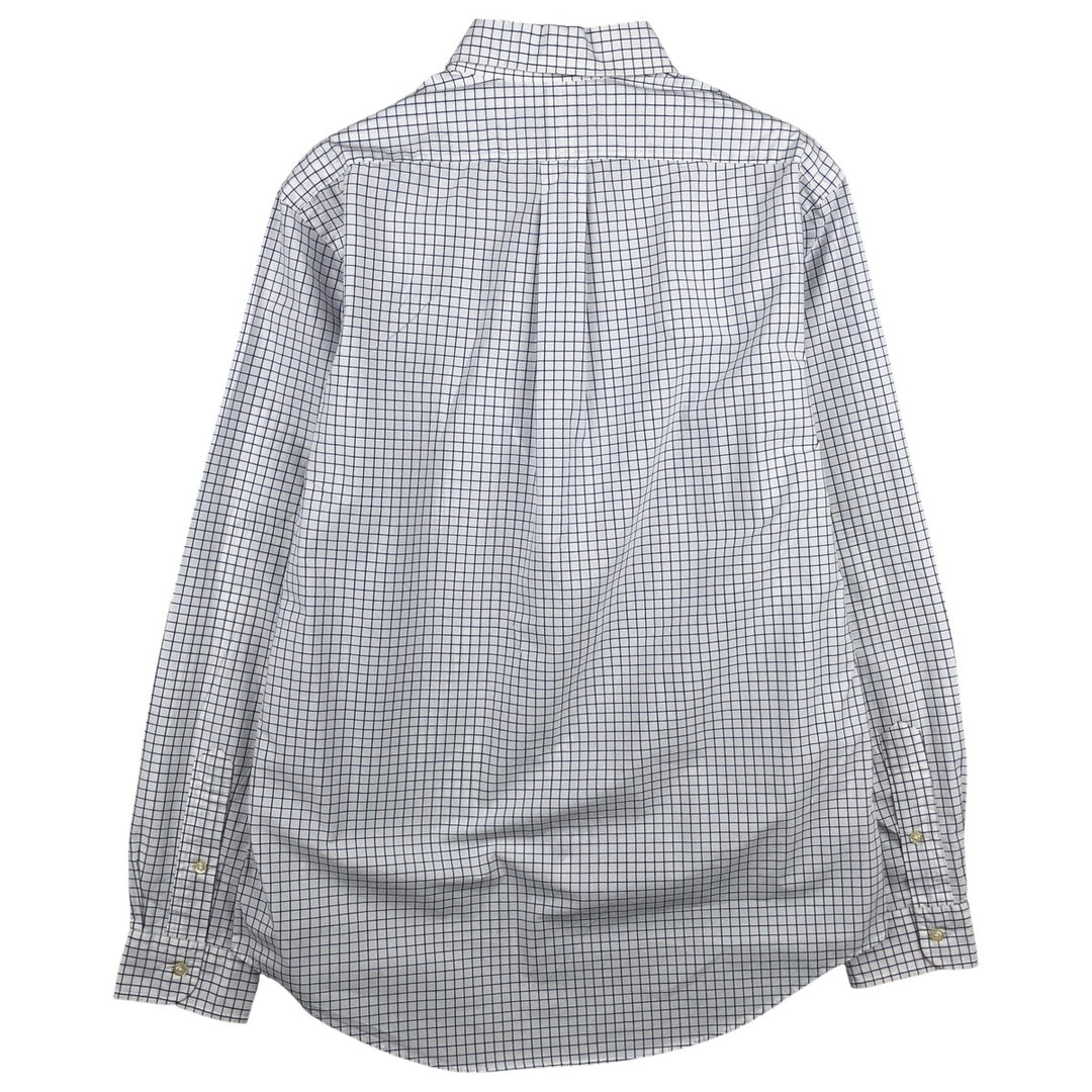 Ralph Lauren long sleeve button down check shirt, men's size M cotton white type Vintage Second Hand