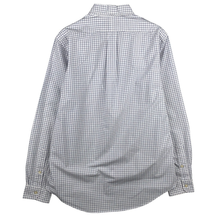 Ralph Lauren long sleeve button down check shirt, men's size M cotton white type Vintage Second Hand