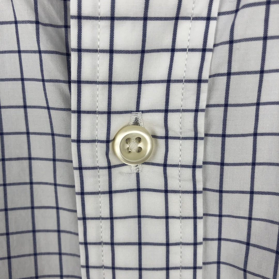 Ralph Lauren long sleeve button down check shirt, men's size M cotton white type Vintage Second Hand
