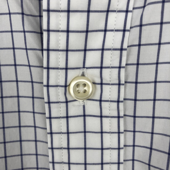 Ralph Lauren long sleeve button down check shirt, men's size M cotton white type Vintage Second Hand