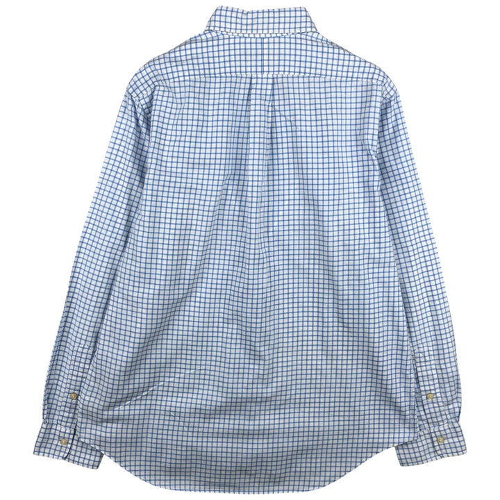 Ralph Lauren long sleeve button down check shirt, men's size L cotton white type Vintage Second Hand