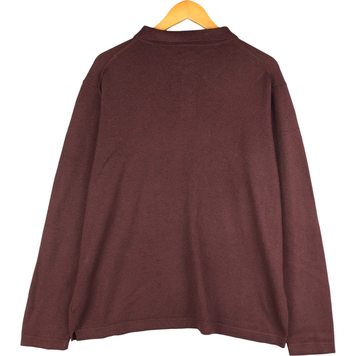 Banana Republic Polo Knit Sweater, Men's Size L Merino wool brown type Vintage Second Hand