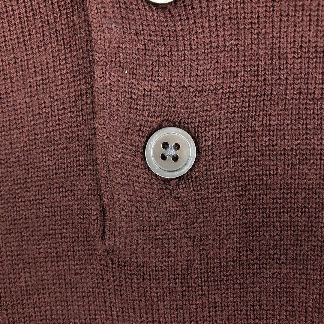Banana Republic Polo Knit Sweater, Men's Size L Merino wool brown type Vintage Second Hand