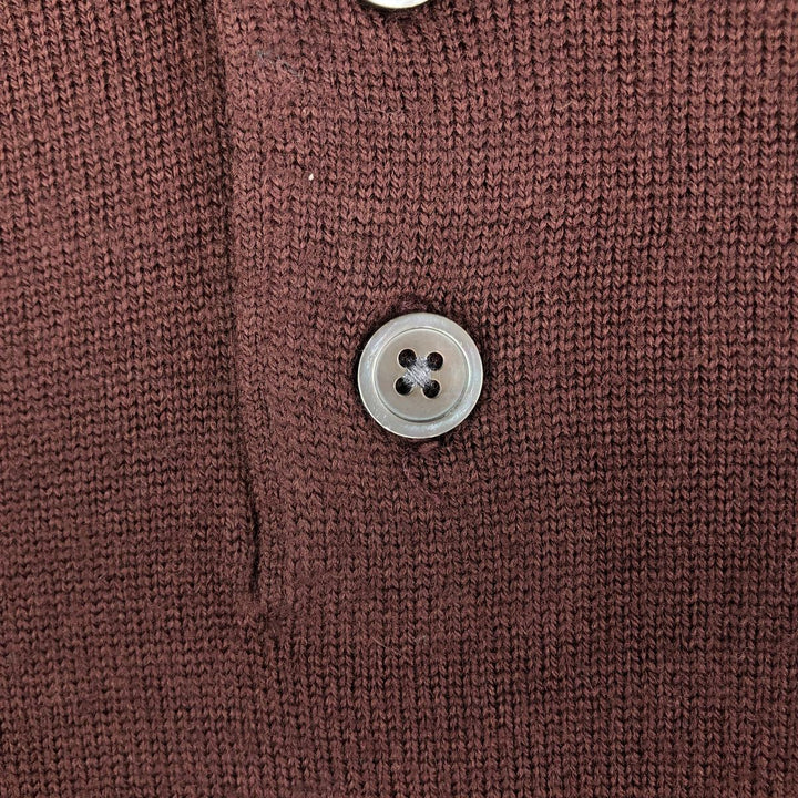 Banana Republic Polo Knit Sweater, Men's Size L Merino wool brown type Vintage Second Hand