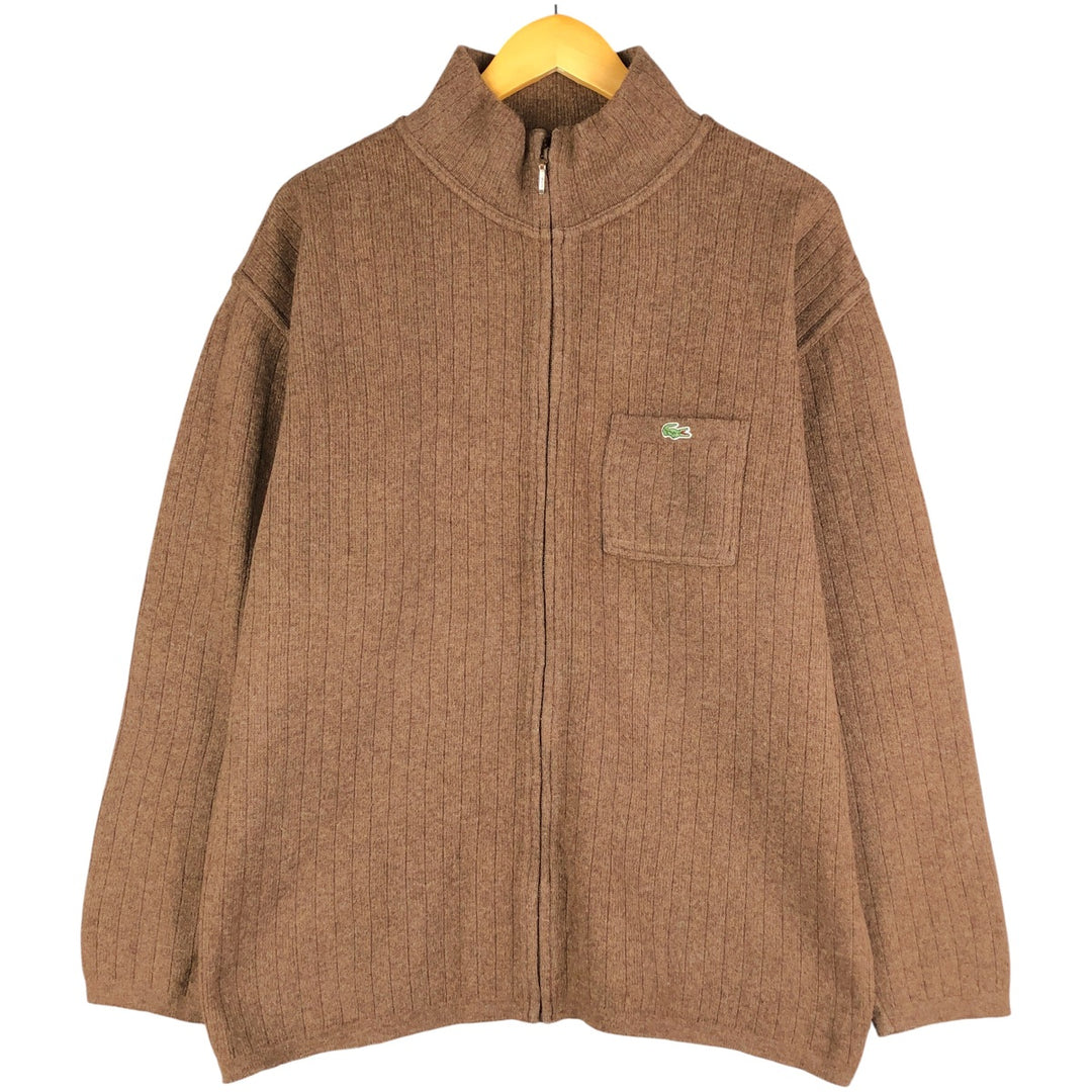 Lacoste Driver's Knit Sweater, Size 5, Men's L Lamb wool brown type Vintage Second Hand