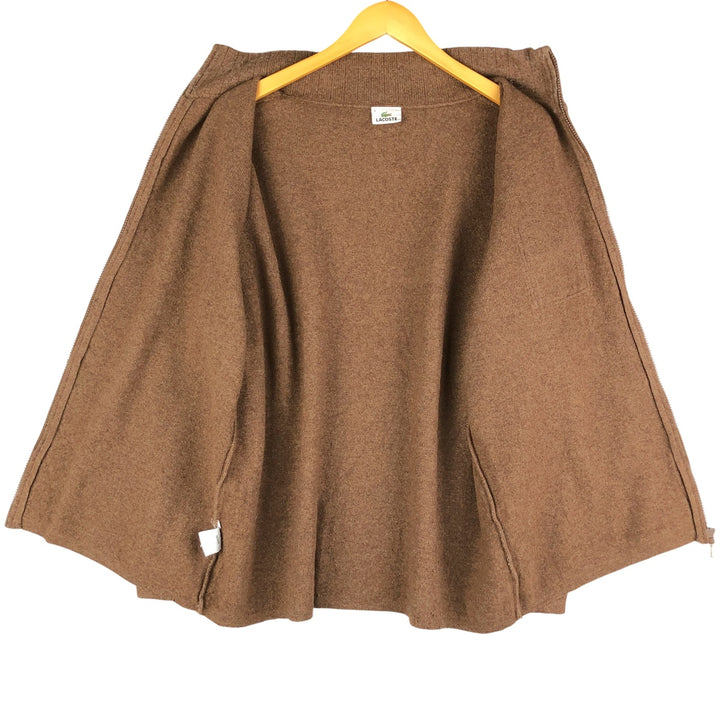Lacoste Driver's Knit Sweater, Size 5, Men's L Lamb wool brown type Vintage Second Hand