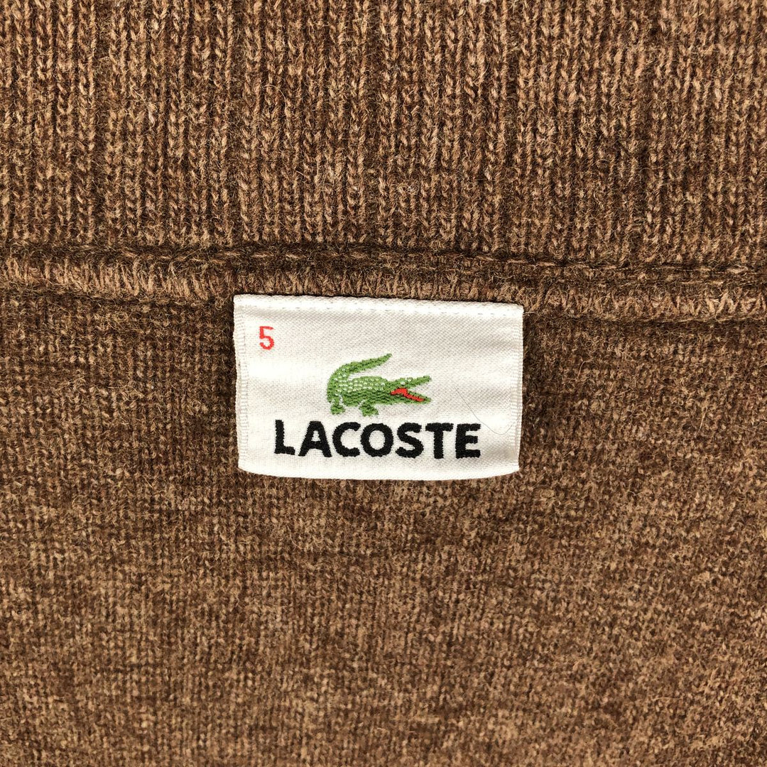 Lacoste Driver's Knit Sweater, Size 5, Men's L Lamb wool brown type Vintage Second Hand