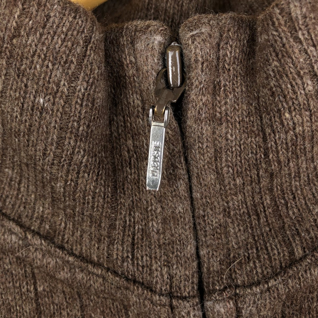 Lacoste Driver's Knit Sweater, Size 5, Men's L Lamb wool brown type Vintage Second Hand