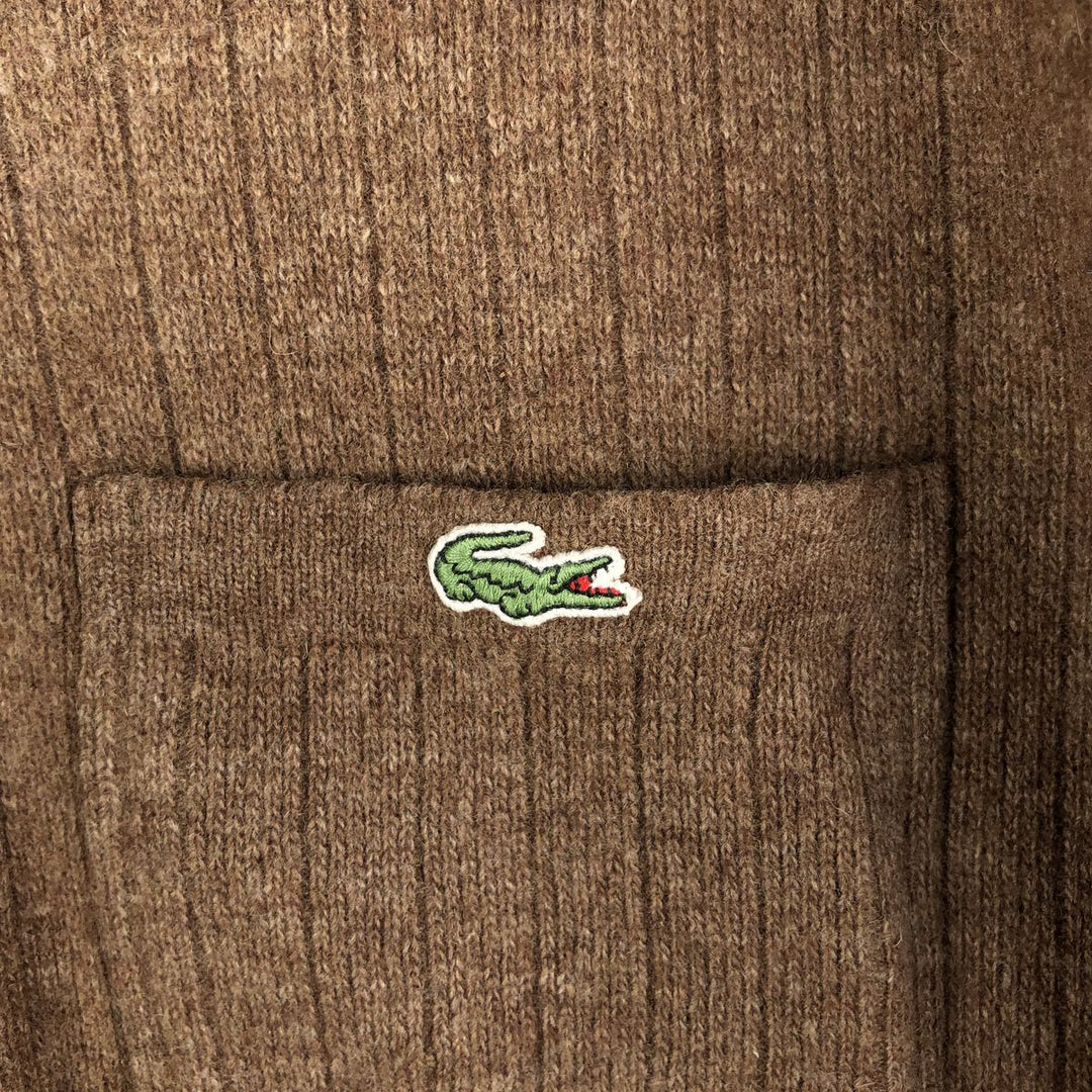 Lacoste Driver's Knit Sweater, Size 5, Men's L Lamb wool brown type Vintage Second Hand