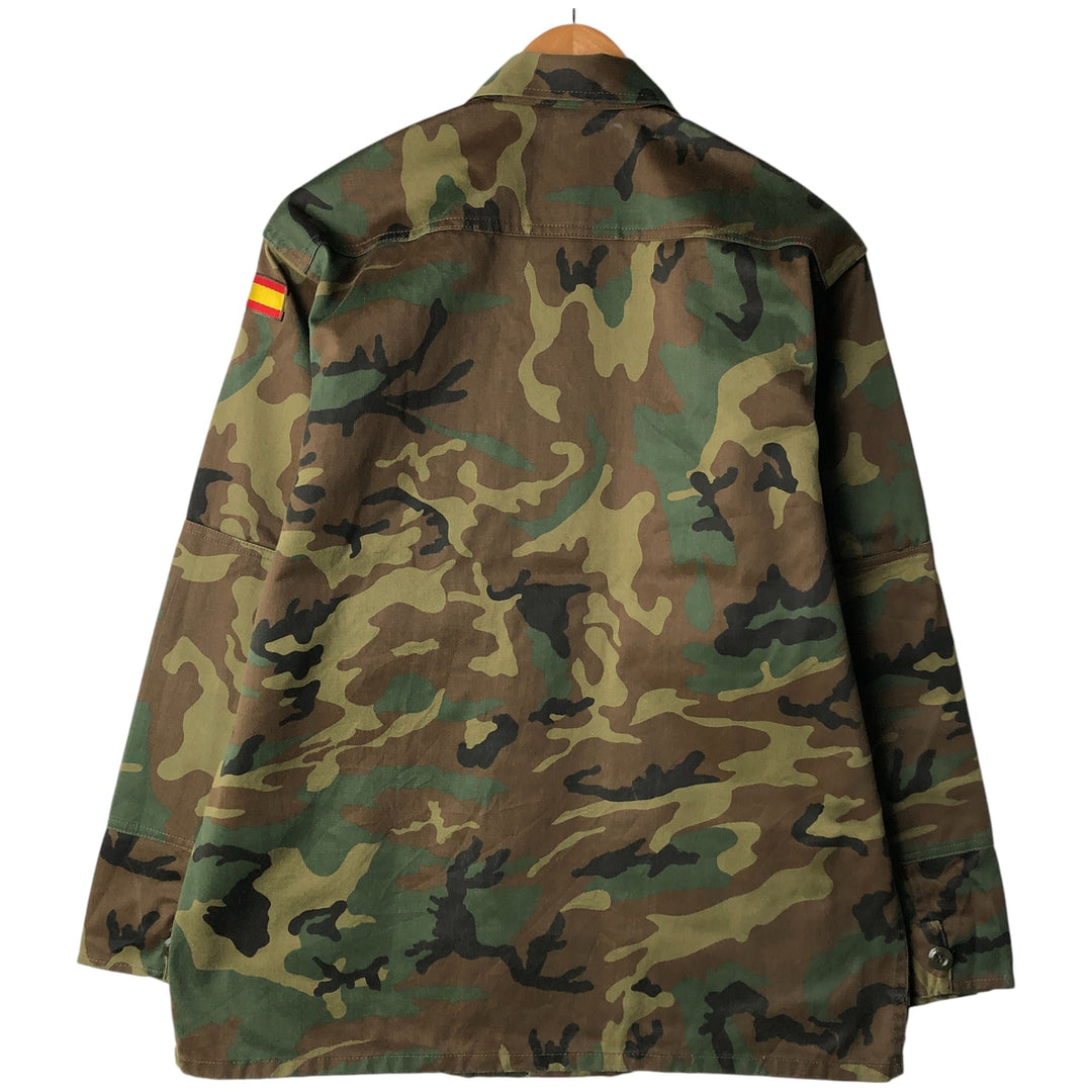 Vintage 1990'S Spanish Army LORCA INDUSTRIAL,SA Camouflage Pattern Military Field Jacket, Size 54 (M, Men's Size L) polyester Khaki type Vintage Second Hand