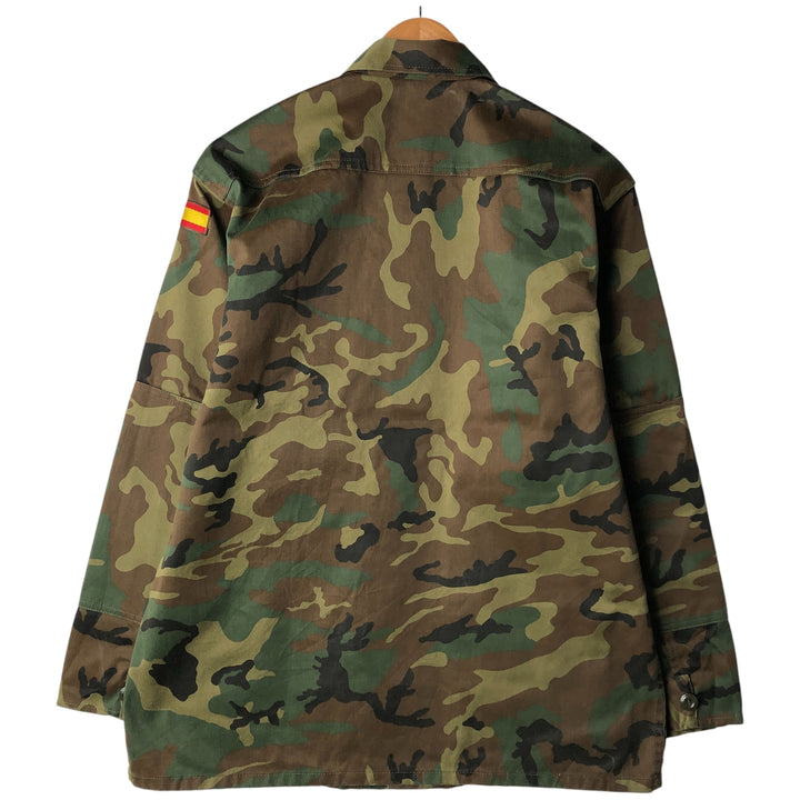 Vintage 1990'S Spanish Army LORCA INDUSTRIAL,SA Camouflage Pattern Military Field Jacket, Size 54 (M, Men's Size L) polyester Khaki type Vintage Second Hand