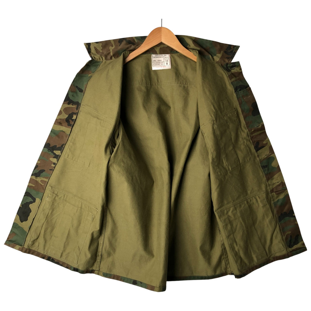 Vintage 1990'S Spanish Army LORCA INDUSTRIAL,SA Camouflage Pattern Military Field Jacket, Size 54 (M, Men's Size L) polyester Khaki type Vintage Second Hand