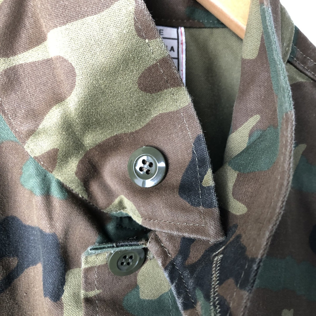 Vintage 1990'S Spanish Army LORCA INDUSTRIAL,SA Camouflage Pattern Military Field Jacket, Size 54 (M, Men's Size L) polyester Khaki type Vintage Second Hand