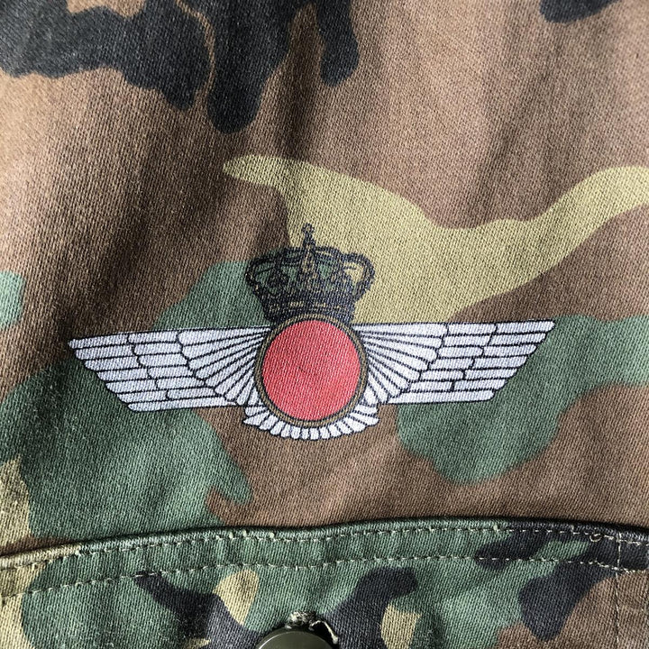 Vintage 1990'S Spanish Army LORCA INDUSTRIAL,SA Camouflage Pattern Military Field Jacket, Size 54 (M, Men's Size L) polyester Khaki type Vintage Second Hand