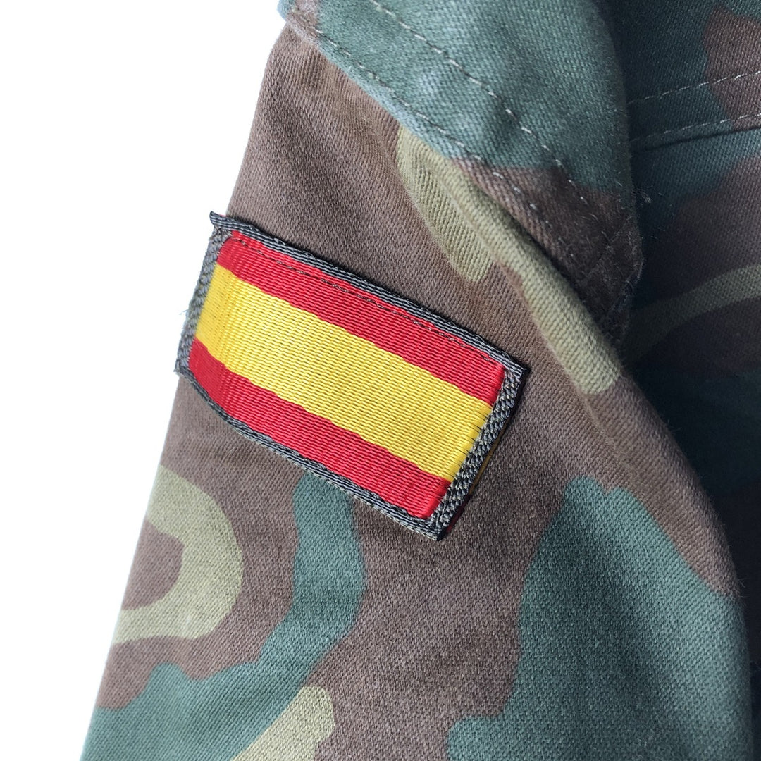 Vintage 1990'S Spanish Army LORCA INDUSTRIAL,SA Camouflage Pattern Military Field Jacket, Size 54 (M, Men's Size L) polyester Khaki type Vintage Second Hand