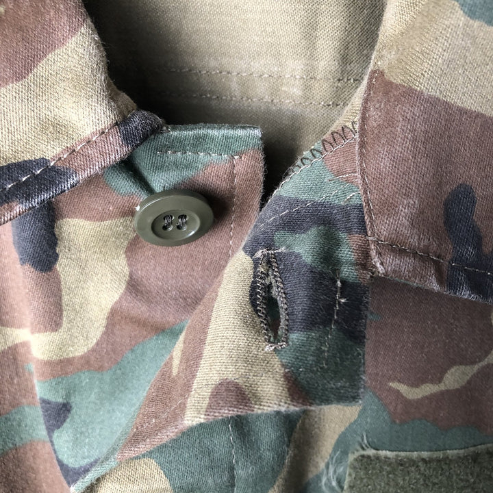 Vintage 1990'S Spanish Army LORCA INDUSTRIAL,SA Camouflage Pattern Military Field Jacket, Size 54 (M, Men's Size L) polyester Khaki type Vintage Second Hand