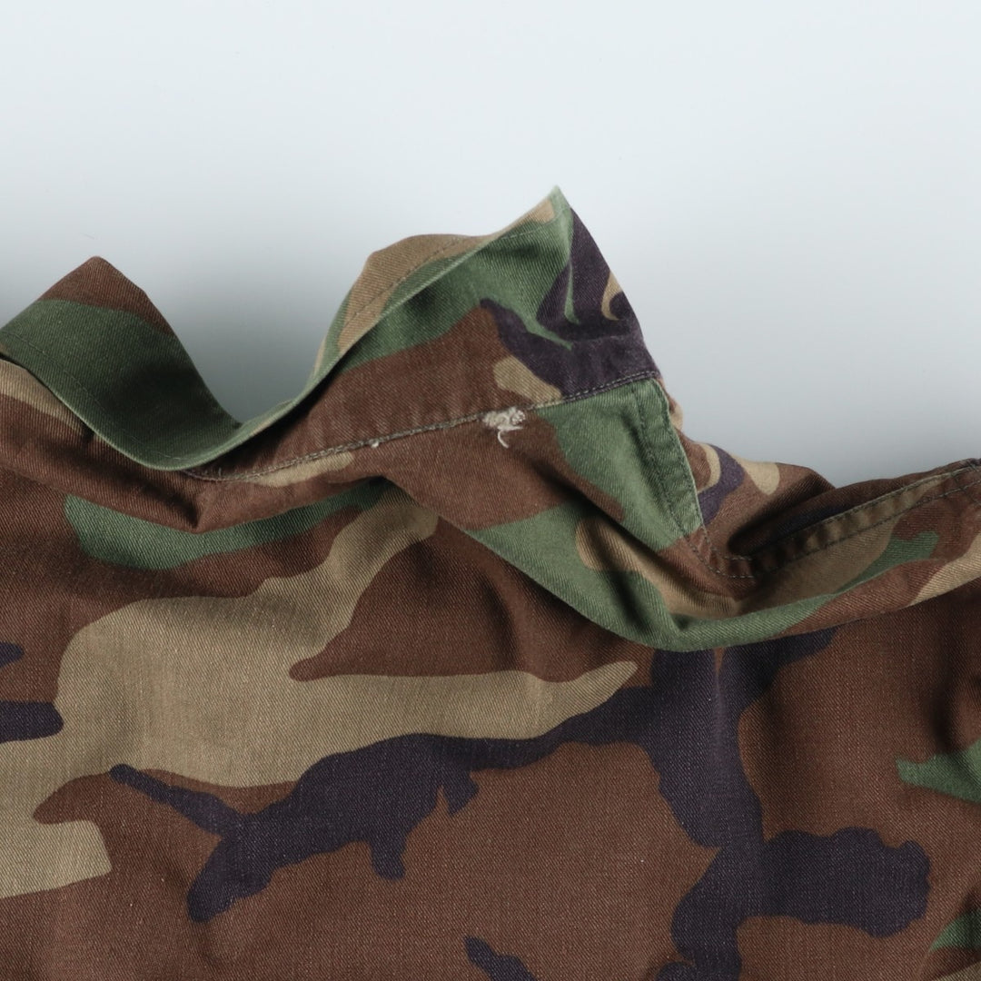 1990'S US Military Camouflage Pattern Woodland Camo BDU Military Jacket, Made in USA, Medium-Regular, Men's Size M, Vintage Nylon Khaki type Vintage Second Hand
